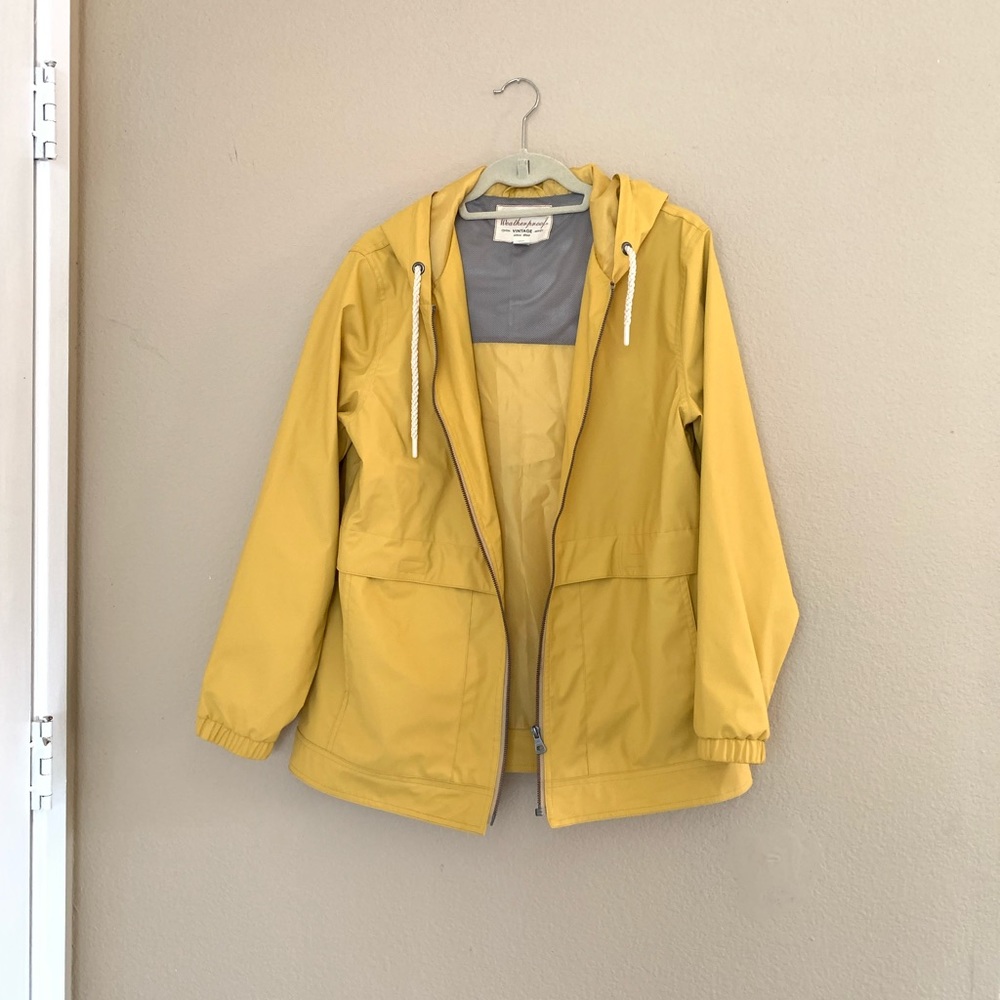 Vintage Rain jacket Unlined Happy Yellow with Pockets